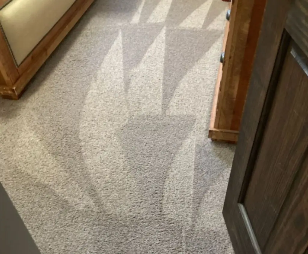 Professionally cleaned bedroom carpet